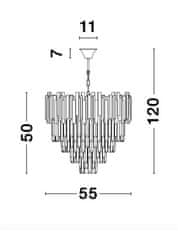 Nova Luce NOVA LUCE závesné svietidlo GRANE zlatý kov a krištáľ E14 8x5W 230V IP20 bez žiarovky 9181200