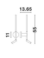 Nova Luce NOVA LUCE nástenné svietidlo HANDY biely hliník a akryl nastaviteľné / rotačný - vypínač na tele LED Samsung 230V 3000K osvetlenie 6W čítacia lampička 3W IP20 9182811