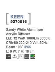 Nova Luce NOVA LUCE vonkajšie nástenné svietidlo KEEN biely hliník akrylový difúzor LED 12W 3000K 220-240V 108st. IP65 9270016