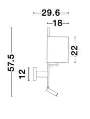 Nova Luce NOVA LUCE nástenné svietidlo YAMA biele tienidlo a biely hliník nastaviteľné - vypínač na tele E27 1x12W 230V IP20 bez žiarovky LED Samsung 3W 3000K čítacia lampička 9180511