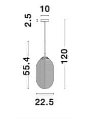 Nova Luce NOVA LUCE závesné svietidlo ATHENA šampaň sklo mosadzný kov E27 1x12W 230V IP20 bez žiarovky 9119111