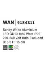 Nova Luce NOVA LUCE bodové svietidlo WAN biely hliník GU10 1x10W IP20 220-240V bez žiarovky 9184311