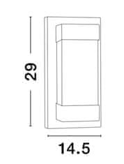 Nova Luce NOVA LUCE vonkajšie nástenné svietidlo LETO čierny hliník akrylový difúzor LED 18W 3000K 220-240V 120st. IP65 9060203