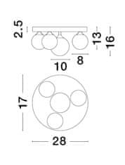 Nova Luce NOVA LUCE stropné svietidlo EDEM čierny hliník opálové sklo G9 4x5W 220V IP20 bez žiarovky IP20 9080128