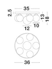 Nova Luce NOVA LUCE stropné svietidlo EDEM čierny hliník opálové sklo G9 6x5W 220V IP20 bez žiarovky IP20 9080129