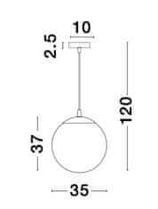 Nova Luce NOVA LUCE závesné svietidlo NAZIO medené sklo s prechodom chrómovaný hliník E27 1x12W 230V IP20 bez žiarovky 9080351