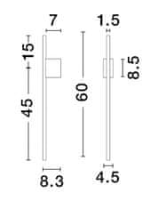 Nova Luce NOVA LUCE nástenné svietidlo ADEN LED 10W 3000K hliník čierna 9081104