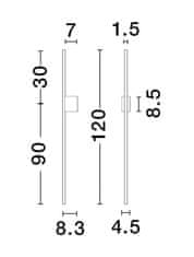 Nova Luce NOVA LUCE nástenné svietidlo ADEN LED 20W 3000K hliník čierna 9081105