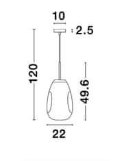 Nova Luce NOVA LUCE závesné svietidlo LAVA zlatý kov ručne vyrobené zlaté sklo E27 1x12W 230V IP20 bez žiarovky 9190393