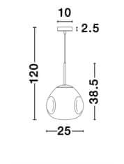 Nova Luce NOVA LUCE závesné svietidlo LAVA chrómovaný kov ručne vyrobené chrómové sklo E27 1x12W 230V IP20 bez žiarovky 9190402