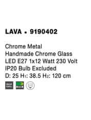 Nova Luce NOVA LUCE závesné svietidlo LAVA chrómovaný kov ručne vyrobené chrómové sklo E27 1x12W 230V IP20 bez žiarovky 9190402