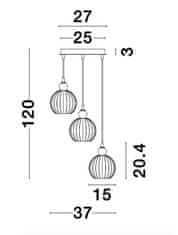 Nova Luce NOVA LUCE závesné svietidlo ODELL chrómovaný hliník opálové sklo E14 3x5W 230V IP20 bez žiarovky 9190882