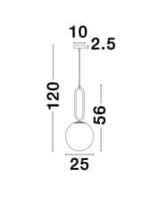 Nova Luce NOVA LUCE závesné svietidlo GRUS mosadzný kov opálové sklo E27 1x12W 230V IP20 bez žiarovky 9191251