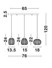Nova Luce NOVA LUCE závesné svietidlo VARIO číre sklo a saténový zlatý kov E27 3x12W 230V IP20 bez žiarovky 9191543