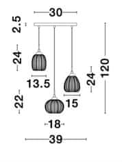 Nova Luce NOVA LUCE závesné svietidlo VARIO číre sklo a saténový zlatý kov E27 3x12W 230V IP20 bez žiarovky 9191542