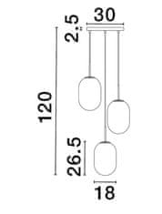 Nova Luce NOVA LUCE závesné svietidlo CHRYSI mosadzný zlatý kov a biele sklo s prechodmi G9 3x5W 230V IP20 bez žiarovky 9092820