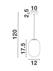 Nova Luce NOVA LUCE závesné svietidlo CHRYSI mosadzný zlatý kov a biele sklo s prechodmi G9 1x5W 230V IP20 bez žiarovky 9092821