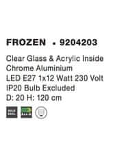 Nova Luce NOVA LUCE závesné svietidlo FROZEN číre sklo a akryl vo vnútri chrómovaný hliník E27 1x12W IP20 bez žiarovky 9204203