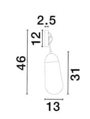 Nova Luce NOVA LUCE nástenné svietidlo BLAKY matný čierny kov a opálové sklo E14 1x5W bez žiarovky 9092828