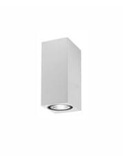 Nova Luce NOVA LUCE vonkajšie nástenné svietidlo NERO hliník biele sklenený difúzor GU10 2x7W 220-240V IP54 bez žiarovky svetlo hore a dole 910042