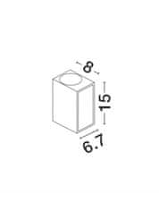 Nova Luce NOVA LUCE vonkajšie nástenné svietidlo NERO hliník biele sklenený difúzor GU10 2x7W 220-240V IP54 bez žiarovky svetlo hore a dole 910042