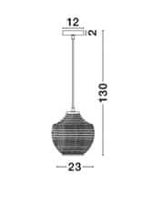 Nova Luce NOVA LUCE závesné svietidlo CLARO dymové sklo čierny kov E27 1x12W 230V IP20 bez žiarovky 9103531