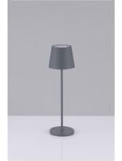 Nova Luce NOVA LUCE vonkajšia stolná lampa SEINA šedý hliník a akryl LED 2W 2700K 5V DC IP54 vypínač na tele nabíjací s PG základňou alebo USB C káblom 9223404