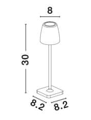 Nova Luce NOVA LUCE vonkajšia stolná lampa COLT tmavo šedý liaty hliník a akryl LED 2W 3000K IP54 62st. 5V DC vypínač na tele USB kábel stmievateľné 9223413