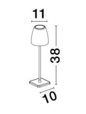 Nova Luce NOVA LUCE vonkajšia stolná lampa COLT hrdzavo hnedý liaty hliník a akryl LED 2W 3000K IP54 62st. 5V DC vypínač na tele USB kábel stmievateľné 9223999