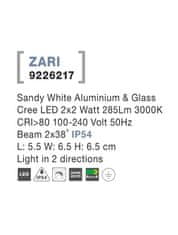 Nova Luce NOVA LUCE vonkajšie nástenné svietidlo ZARI biely hliník a sklo Cree LED 2x2W 3000K 100-240V 2x38st. IP54 svetlo v dvoch smeroch 9226217