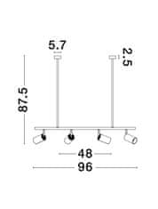 Nova Luce NOVA LUCE závesné svietidlo POGNO čierna a zlatý hliník GU10 4x10W IP20 230V bez žiarovky 9111459