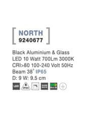 Nova Luce NOVA LUCE vonkajší reflektor NORTH čierny hliník a sklo LED 10W 3000K 100-240V 38st. IP65 9240677