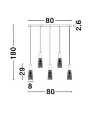 Nova Luce NOVA LUCE závesné svietidlo KOVAC brúsená zlatá oceľ a číre štruktúrované sklo G9 5x5W 230V IP20 bez žiarovky 9160195