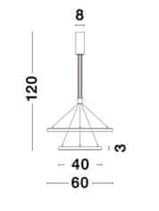 Nova Luce NOVA LUCE závesné svietidlo EMPATIA zlatý mosadzný hliník a akryl LED 60W 230V 3000K IP20 stmievateľné 9172860