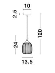 Nova Luce NOVA LUCE závesné svietidlo VARIO číre sklo a saténový zlatý kov E27 1x12W 230V IP20 bez žiarovky 9191541