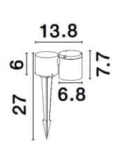 Nova Luce NOVA LUCE vonkajšie svietidlo s bodcom FOCUS čierny hliník sklenený difúzor GU10 1x7W 100-240V IP54 bez žiarovky 9279111