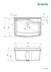 Deante Garden šedá - technický drez, 1 - bowl - nástenný (ZYT_310B)