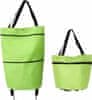 HOME & MARKER® Kompaktná a všestranná skladacia nákupná taška na kolieskach (39 x 46 x 12 cm) – zelená | FOLDNCARRY