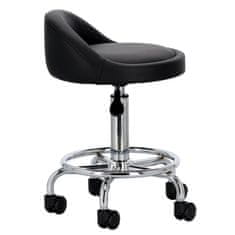 Enzo Kosmetická židle s opěrkou, otočným taburetem, černým hokerem pro kadeřníky