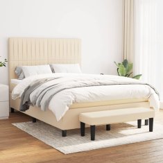 Petromila vidaXL Boxspring posteľ s matracom krémový 140x190 cm látka