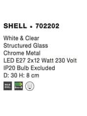 Nova Luce NOVA LUCE stropné svietidlo SHELL biela a číre štruktúrované sklo E27 2x12W 702202