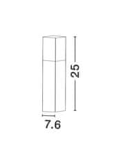 Nova Luce NOVA LUCE vonkajšie stĺpové svietidlo STICK tmavo šedý hliník biely akryl E27 1x12W 220-240V IP54 bez žiarovky 71371102