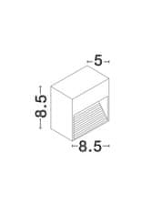 Nova Luce NOVA LUCE vonkajšie nástenné svietidlo KRYPTON tmavo šedý hliník LED 3W 3000K 220-240V 15st. IP54 726408