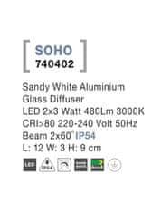 Nova Luce NOVA LUCE vonkajšie nástenné svietidlo SOHO biely hliník sklenený difúzor LED 2x3W 3000K 220-240V 2x60st. IP54 svetlo hore a dole 740402