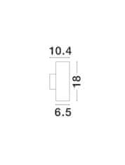 Nova Luce NOVA LUCE vonkajšie nástenné svietidlo NODUS tmavo šedý hliník sklenený difúzor GU10 2x7W 220-240V IP54 bez žiarovky svetlo hore a dole 773223