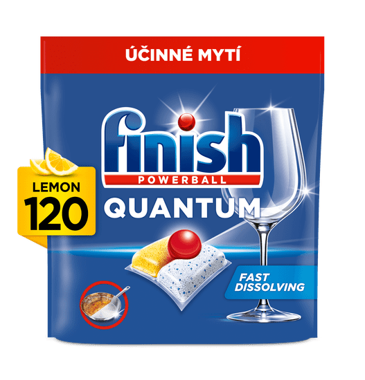 Finish Quantum All in 1 kapsule do umývačky riadu Lemon Sparkle 120 ks