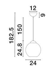 Nova Luce NOVA LUCE závesné svietidlo MIDORI mosadzný zlatý kov a ružové sklo E27 1x12W 230V IP20 bez žiarovky 9009243