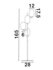 Nova Luce NOVA LUCE stojaca lampa BALOR opálové sklo a mosadzný kov 4xG9 9009248