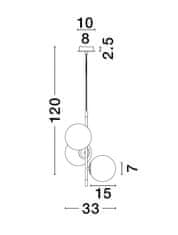 Nova Luce NOVA LUCE závesné svietidlo GITCHI matná čierna a zlatý kov opálové sklo G9 3x5W 230V IP20 bez žiarovky 9009294