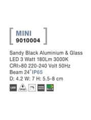 Nova Luce NOVA LUCE vonkajší reflektor MINI čierny hliník a sklo LED 3W 3000K 220-240V 24st. IP65 9010004